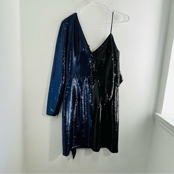 NWT Diane Von Furstenberg DVF Sequin One Shoulder Ruffle Mini Dress 6 - Picture 13 of 16